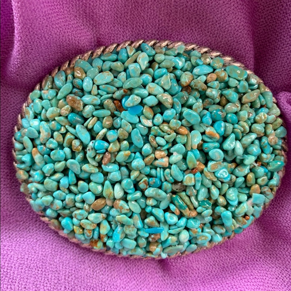 Vintage Cowboy Turquoise Belt Buckle